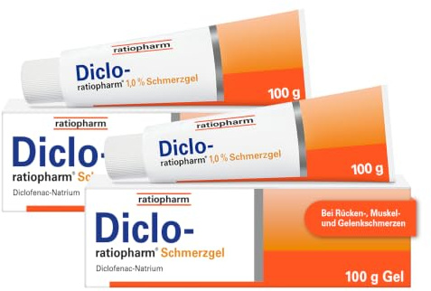 Diclo-ratiopharm® Schmerzgel im Sparset 2 x 100 g Schmerzgel | Schmerzstillendes und entzündungshemmendes Gel bei rheumatischen Erkrankungen, Gelenkschmerzen, Prellungen und Zerrungen.