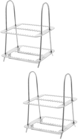 GLEAVI 2stücke Edelstahl Mikroskop Objektträger Gestell Mit Positionen Stabiles Und Praktisches Ständer Für Labor Und Experimente Hochwertiges Design Für Saubere Und Ordentliche