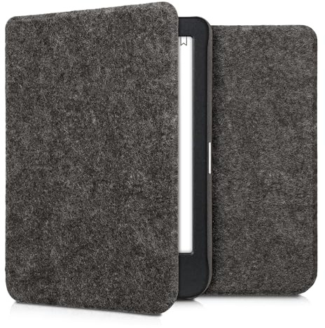 kwmobile Hülle kompatibel mit Kobo Clara BW/Clara Colour/Tolino Shine (5) / Shine Color - Filz Stoff eReader Schutzhülle Cover Case - Dunkelgrau