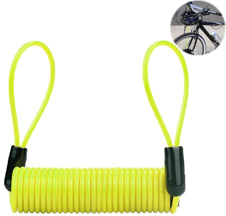 Vierone 1.2m Yellow Motorcycle Disc Lock Reminder Cable
