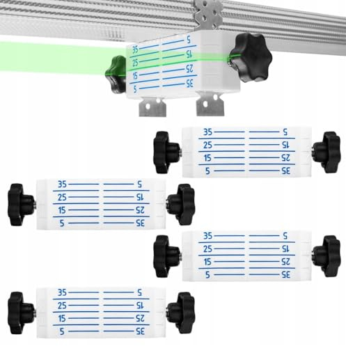 4 x Nivelliersystem für abgehängte Decken, Schnell Montagewerkzeug, Deckennivellierungshalter Profil CD60 ES Gipskartonplatte Regips, Deckenabhänger trockenbau, Direktabhänger, Laser-Zieltafel
