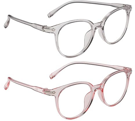 YSDYY 2 Pieces Of Round Frame Glasses, Children'S Glasses, Anti-Blue Light Glasses, Simple Design Glasses, Fashionable Glasses