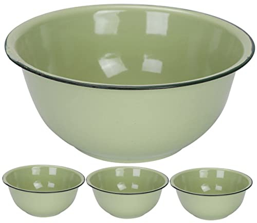 CONGARTENO 4piezas Cuenco De Esmalte Vintage De Sopera De Cocina Decorativa Para Sopa Para Aceite y Manteca