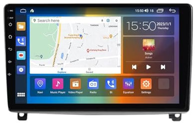 9 Inch Touch Screen Car Radio Android 13 Double Din Car Stereo with Bluetooth hands-free system FM radio rear view camera USB steering wheel control for Peugeot 407 CC SW 407CC 2004-2011(C2 4+64G)