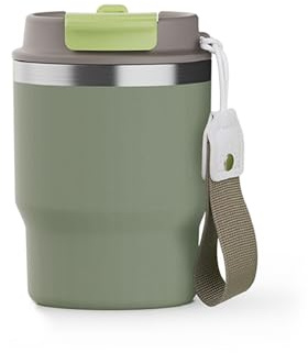 hicoosee Thermobecher 350ml – Kaffeebecher to Go Rosa, Vakuum Isolierbecher aus Edelstahl, Auslaufsicherer Reisebecher mit Deckel für Kaffee & Tee unterwegs