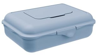 Rotho Babydesign Boîte à lingettes humides, bleue, 1,25 l, grande boîte de rangement pour lingettes humides, lingettes pour bébé et lingettes de nettoyage, distributeur hermétique rechargeable