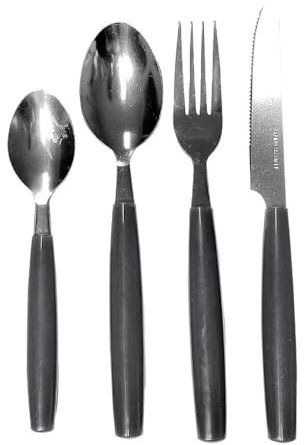 Kovalmax® Set 24 posate in acciaio inox servizio da tavola per 6 persone grigio