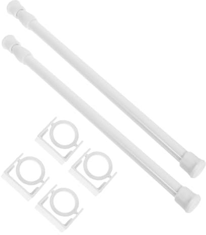 Soporte Telescópico para Barra de Toalla, 2 Piezas, Plástico Blanco