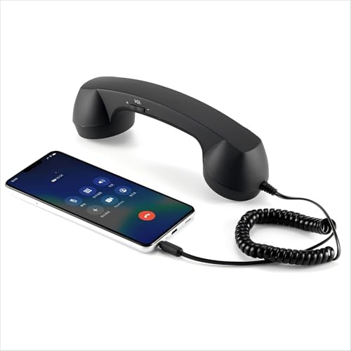 Ouitble Ricevitore telefonico retrò da 3,5 mm con microfono per smartphone e PC