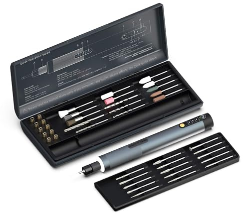 iFu Mini Cordless Rotary Tool Kit with 30 Accessories, 150mN.m High Torque & Stepless Speed for Engraving, Polishing, Drilling, Carving on Wood, Glass, Eggshell & Crafts - Gift for Men