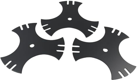 Chuuparts 3 Pack 3-Side Edger Star Blades 781-0748 781-0748-0637 Compatible with MTD Craftsman Troy-Bilt 9 X 5/8 Center Hole Tri-Star Trencher Replace 40-009 490-105-M017 981-0748 CMXGZAM105017