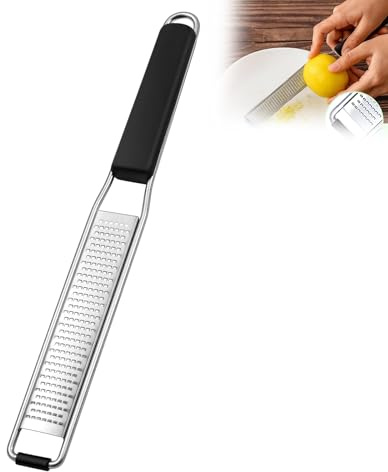 Lonwiner Grattugia Premium Zester, grattugia per frutta e verdura compatta per piccole cucine per formaggio e cioccolato, nero