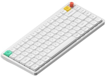 nuphy Air75 V3 Hot Swappable wireless mechanical keyboard, 84 keys 75% Custom low profile keyboard with Knob, RGB Backlit,Support Bluetooth/2.4GHz/USB-C,UK Layout（White/Red Nano Switch