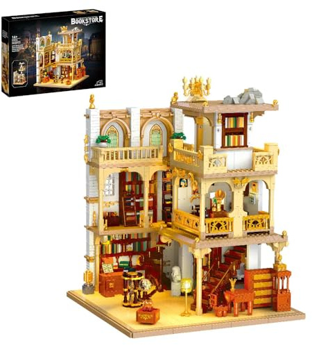 Aimmob Europäische Buchhandlung Modular Buildings Set, Klemmbausteine Haus häuser House Architecture für Erwachsene (3028 Teile)