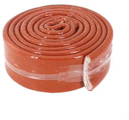 Guaina per cavi in fibra di vetro in silicone resistente al calore, 1,5 m, ad alta protezione, scudo isolante ignifugo per tubazioni, colore rosso (20 mm)