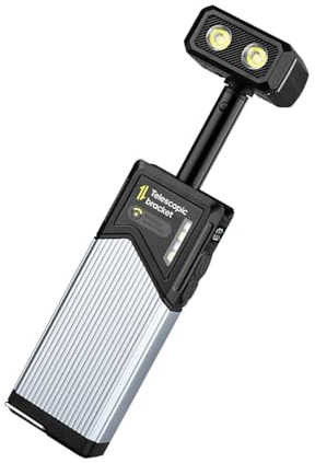 Zqxnt Lampe de travail extensible avec batterie de 1400 mAh - Angles réglables IP44 - Étanche - Portable - Convient pour le camping et la randonnée - Grande batterie LED