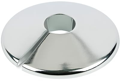 Placa de cubierta de tubería de 15 mm, cromada, paquete de 10 unidades, borde de pared duradero para fontanería, oculta tuberías ordenadamente, fácil ajuste