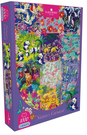 Gibsons HoT: Nature's Carnival 1000 Piece Jigsaw Puzzle for Adults – Vibrant Montage of Enchanting Plants, Flowers & Wildlife by House of Turnowsky - Sustainably Made in the UK/EU