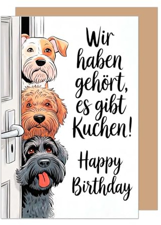 Edition Seidel Premium Glückwunschkarte zum Geburtstag mit Umschlag. Grußkarte Karte Geburtstagskarte Spruch für Mann Frau Freund Freundin Kind Mädchen Junge Hunde niedlich lustig (G3953 SW026)
