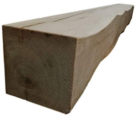 Celtic Timber Solid French Oak Air-Dried Beam Floating Shelf - Fireplace Mantle with Planed & Sanded Finish - Rustic Home Decor - Wood Mantle with Heavily Worked Appearance - 6x6x4 Ft Length