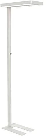 MAUL LED Stehlampe weiß MAULjaval stufenlos dimmbar fürs Büro | angenehmes Direkt-/Indirektlicht, blendarm für konzentriertes Arbeiten, sicherer Standfuß, komfortabler Säulenschalter