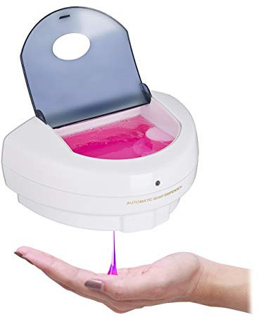 Relaxdays Seifenspender automatisch, Infrarot Sensor, nachfüllbar, Volumen 500 ml, No Touch Wandseifenspender, weiß