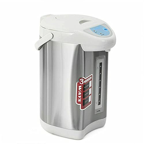 Hervidor de agua de 5,8 litros, dispensador de agua caliente, termo, conservación del calor, de acero inoxidable, control de teclas, 750 W (gris)