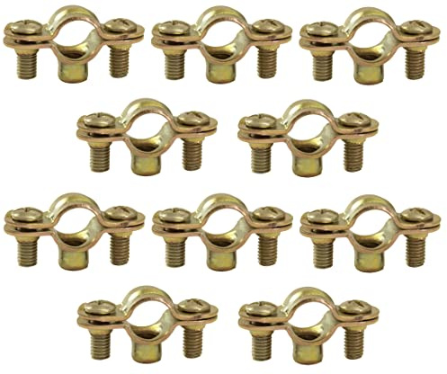 Satz von 10 Befestigungsschellen einfache halterungen Ø10-1/8'' aus stahl | Rohrschellen / wandbefestigung kupferrohr mit schraubbefestigung / sanitärinstallation heizung sanitär