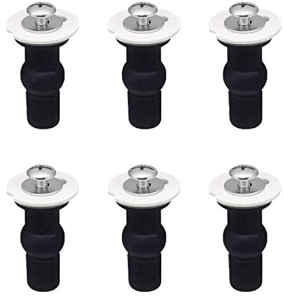 Fissaggi WC Sedile, 6 Pezzi Fissaggi WC Sedile, Accessori per Sedile WC Sedile WC Set di Fissaggio Viti, Fissaggio Dado di Gomma Cerniere Copriwater Fori Ciechi Espansione Gomma Viti