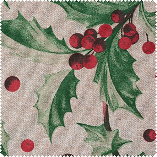 Motiv-Stoff Leinenoptik Ilex
