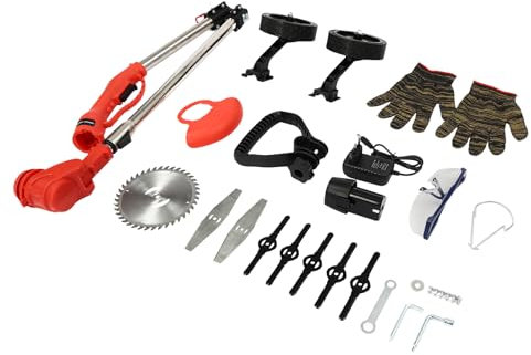 RibasuBB Desbrozadora con batería, recortadora de bordes inalámbrica, recortadora de bordes a batería, para cuidado del césped y jardinería, palanca de control de altura ajustable de 2,95 a 4,1