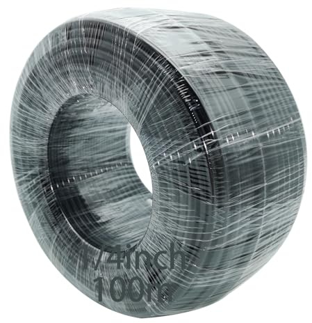Kühlschrank Schlauch 6,3mm (1/4), CESFONJER Wasserschlauch Side by Side Kühlschrank, Osmose Schlauch Schwarz, für Side by Side Kühlschrank, Wasserfilter, Aquarium, Wasserzulaufleitung (100 Meter)
