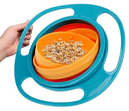 Toulifly Ciotola Girevole a 360° Antigoccia per Bambini, Universale Giroscopia Magica a Prova di Fuoriuscite