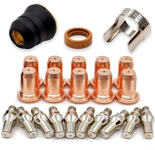 EXTRWORY 23-teiliges Plasmaschneid-Set, 1,0 mm, Elektroden-Serie, Plasmaschneid-Taschenlampe, Plasmaschneidbrennerspitze für PTM-60 / für IPT-60 / IPTM-60 / PT40 / IPT-40 / Ersatzteil