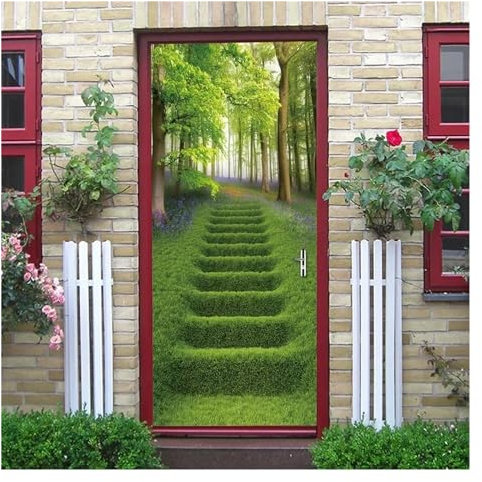 Türaufkleber Türtapete Türbilder Türposter Natürliche Landschaft Tür Tapete Home Decor Selbstklebende Wasserdichte Abnehmbare Poster Aufkleber Auf Den Türen Wandtattoo (Farbe : C, Größe : 77x200cm)