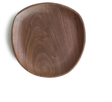 Lioaeust Assiettes plates ovales en bois marron, lavables, réutilisables, pratiques et élégantes pour placer des légumes, des fruits (20 x 20 x 2 cm)