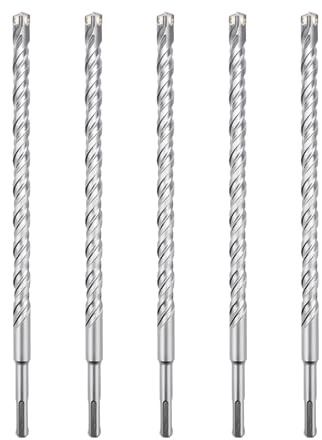 hsawbit 5PCS Masonry Drill Bits Set with SDS Plus Shank, 14mm x 310mm Hammer Drill Masonry Drills Tungsten Carbide Tip for Concrete, Brick, Cement Walls, Stone