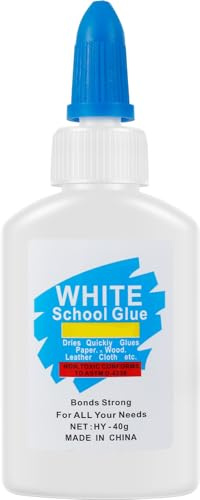 Colla in lattice bianco, 40 ml, per la scuola di asciugatura rapida, colla a mano, cartone lavabile, colla per legno, colla bianca solubile in acqua, per ufficio scolastico, casa, fai da te