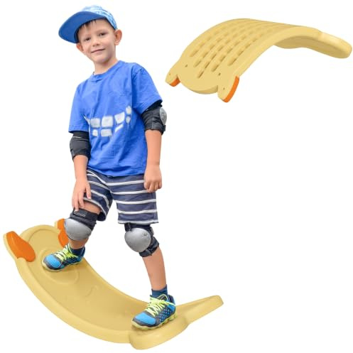 AIYAPLAY Balance Board Kinder, Wackelbrett Kinder Wippe Rock, Kleinkind Curved Balance Board für Balance-Training & sensorisches Spielen