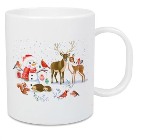 artboxONE Großer Kinderbecher Weihnachts-Schneemann, Waldtiere von CalliLetters - Für Kinder