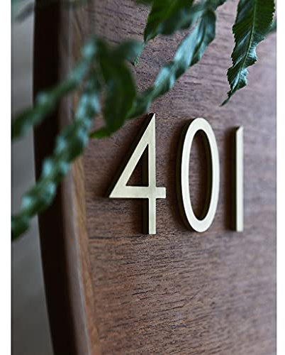 Numeri civici for esterno, 0-9 5 cm Numeri in ottone dorato Targhe for porta della camera del dormitorio dell'hotel retrò Numero civico digitale in metallo, 1 pz(Number 2)