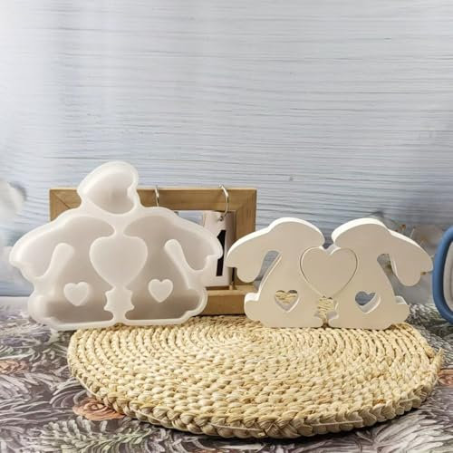 Stampo in silicone per coniglietto pasquale, 2 stampi in silicone per colata di Pasqua, stampi in gesso 3D per versare, per sapone, candele fai da te, regali di Pasqua