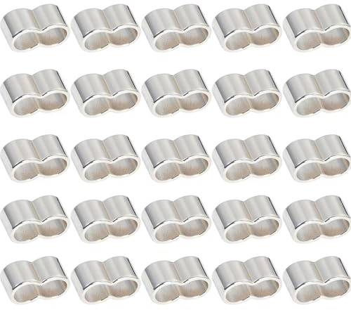 Vroxdrez 25 STK Profi Seilklemme 6mm aus rostfreiem Aluminium,Würgeklemmen für Gummiseil, Planenseil & Expanderseil,Robuste Klemmen zur sicheren Seilbefestigung im Außenbereich