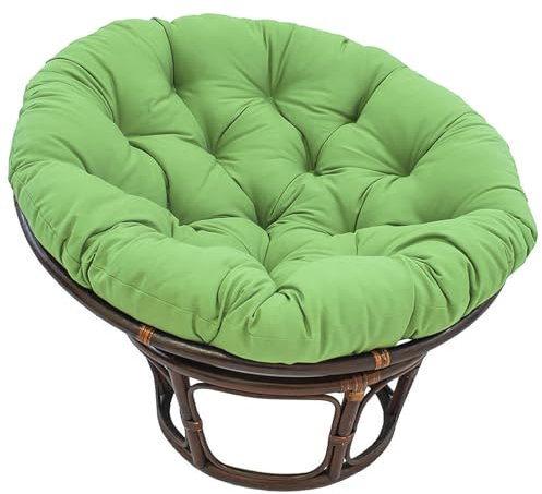 Generisch Papasansessel Kissen Outdoor, Wasserdicht Hängesessel Kissen Rund Sitzpolste, Gemütliches Stuhlauflage Abnehmbar Sitzkissen, Für Gartenstuhl, Rattansessel,Schwingsessel,Light Green,120cm
