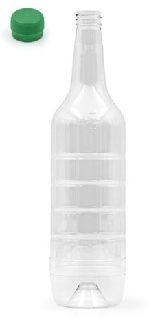 Generico 10 Pz BOTTIGLIA 1 Lt. TRASPARENTE IN PET PER VINO CON TAPPO VITE AUTOSIGILLANTE