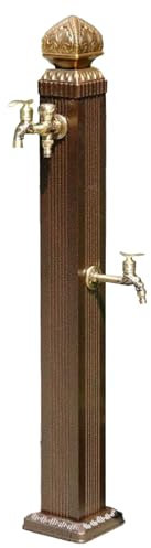 ZATTYDV Fontana a Colonna per Esterni, Stile retrò, con Rubinetto Indipendente in Ottone, per Giardino, Colonna d'Acqua Verticale, Fontana per Cortile