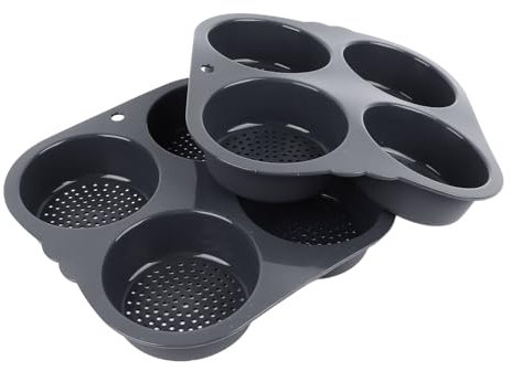aqxreight Moule à Pain à Hamburger 4 Tasses Moule à Hamburger en Silicone Moule à Pain à Hamburger Moule à Pain à Hamburger Grand Moule de Cuisson 4 Pouces Lavable au Lave-Vaisselle
