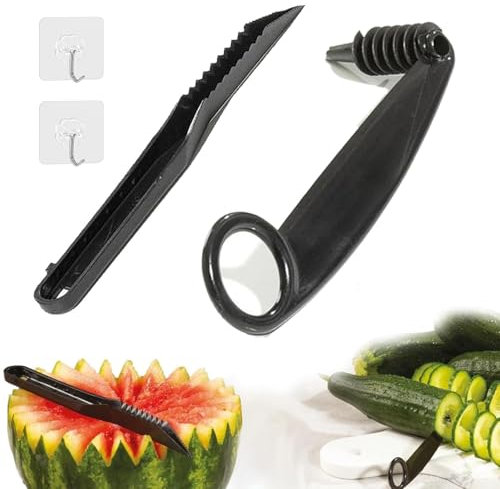 Utensili Da Cucina a Spirale E a V, Taglierina a Spirale for Patate E Verdure, Tagliafrutta in Plastica, Affettatrice for Patatine Fritte, Pelapatate Manuali a Vite, Utensili Da Cucina E Da Sala Da