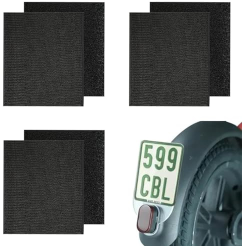 3 Paar Selbstklebende Kennzeichenhalter für E-Scooter Roller, Klett Kennzeichenhalter ZubehöR für E Scooter & Mofa - 135 x 110 mm Reißfest Wetterfest