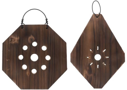 COOLHIYA Paneles Colgantes de Madera para Orquídeas 2 Piezas Color Café